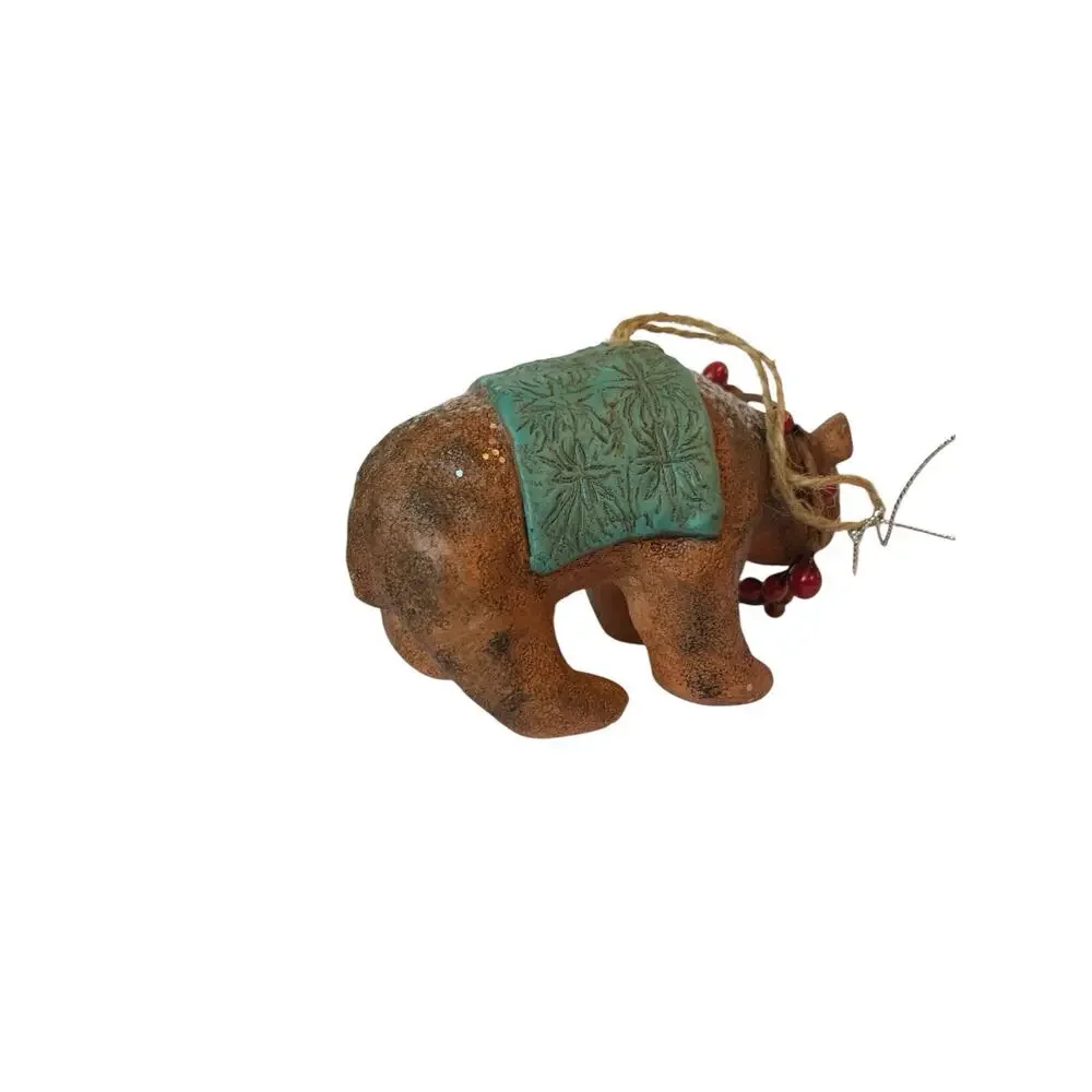 Midwest-CBK Lodge Bear with Blanket‎ Christmas Ornament Resin